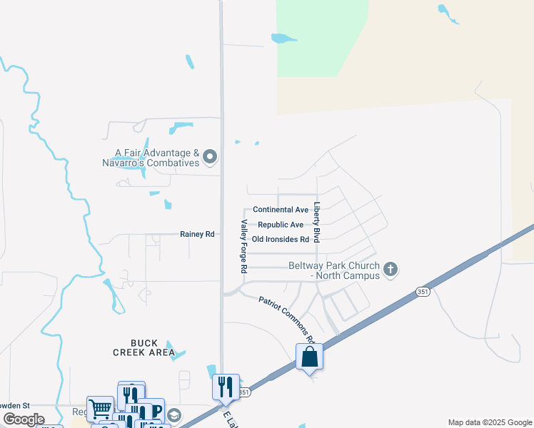 map of restaurants, bars, coffee shops, grocery stores, and more near 2125 Continental Avenue in Abilene