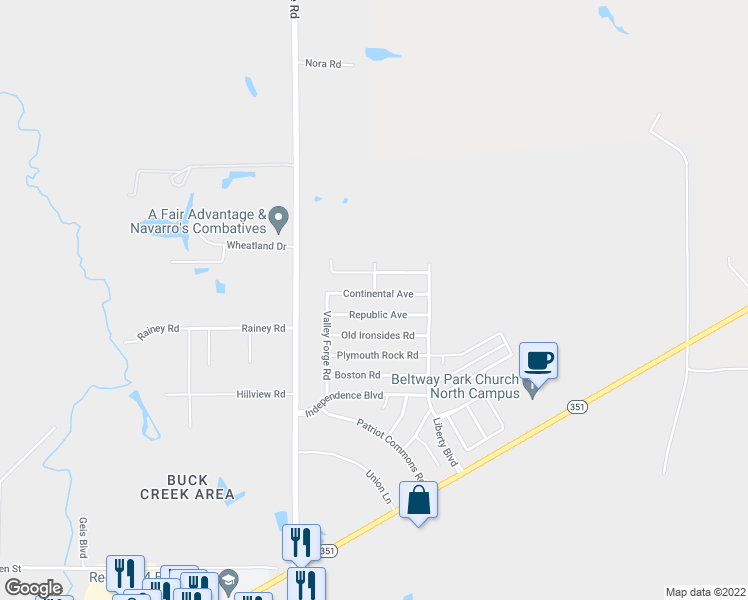 map of restaurants, bars, coffee shops, grocery stores, and more near 2165 Continental Avenue in Abilene