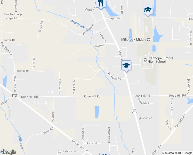 map of restaurants, bars, coffee shops, grocery stores, and more near 3400 Old Mill Run in Millbrook