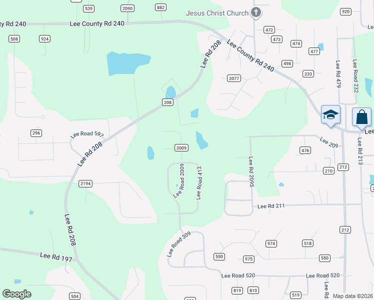 map of restaurants, bars, coffee shops, grocery stores, and more near 499 Lee Road 412 in Phenix City