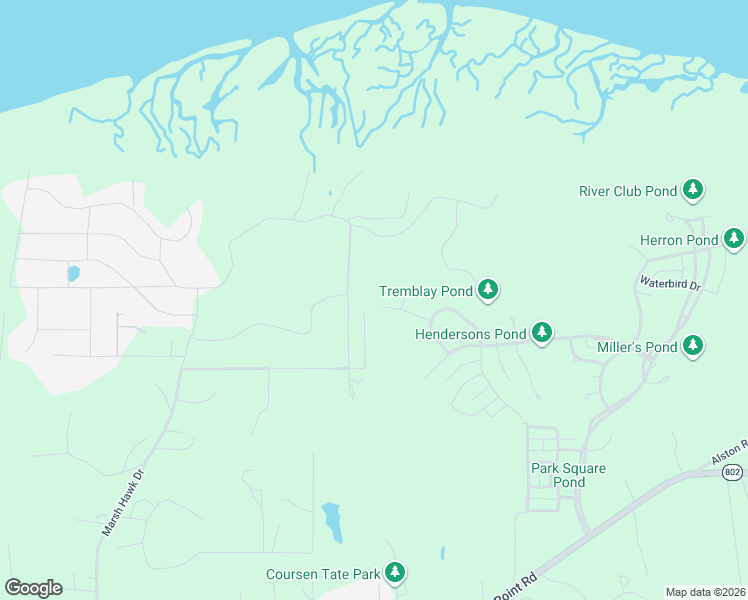 map of restaurants, bars, coffee shops, grocery stores, and more near 16 Tiller Island Drive in Beaufort