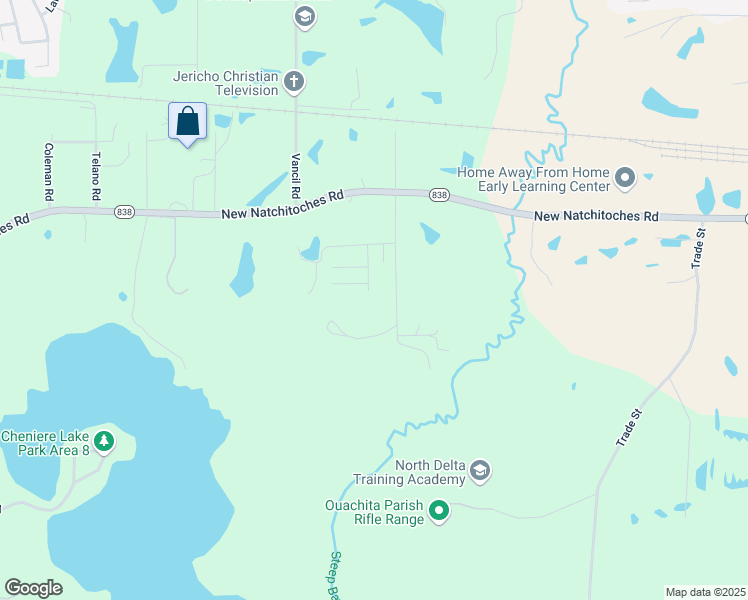 map of restaurants, bars, coffee shops, grocery stores, and more near 125 Dv Byrd Lane in West Monroe