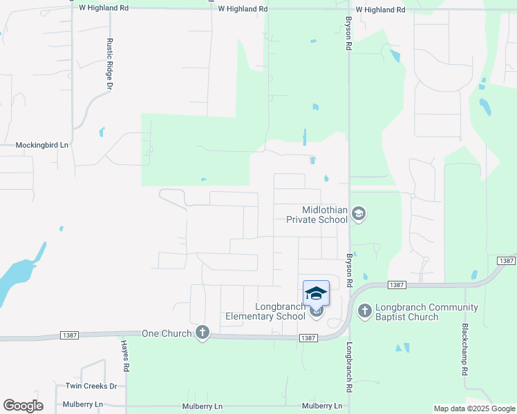 map of restaurants, bars, coffee shops, grocery stores, and more near 6222 Peach Tree Drive in Midlothian