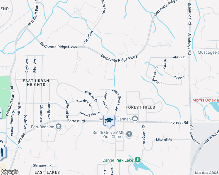 map of restaurants, bars, coffee shops, grocery stores, and more near 3070 Poppy Seed Loop in Columbus