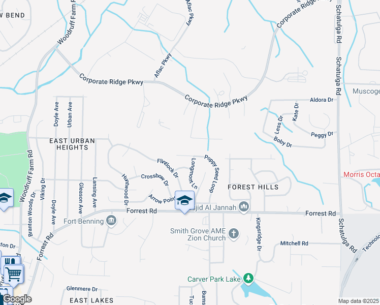 map of restaurants, bars, coffee shops, grocery stores, and more near 3070 Poppy Seed Loop in Columbus