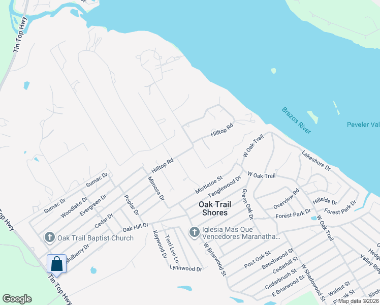 map of restaurants, bars, coffee shops, grocery stores, and more near 4515 Appletree Court in Granbury