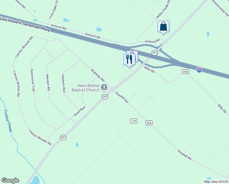 map of restaurants, bars, coffee shops, grocery stores, and more near 3042-3046 State Highway 257 in Dublin