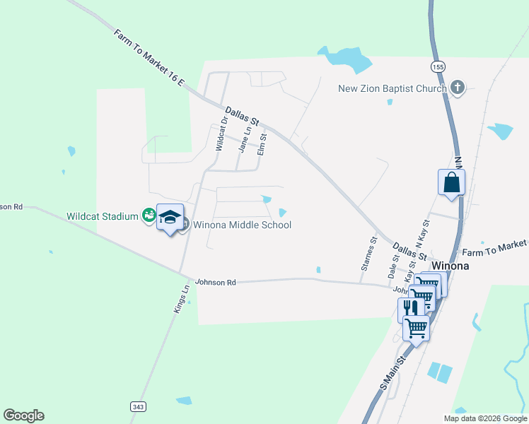 map of restaurants, bars, coffee shops, grocery stores, and more near 704 Johnson Rd in Winona