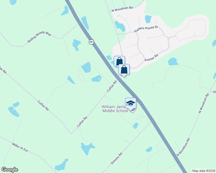 map of restaurants, bars, coffee shops, grocery stores, and more near 1967 Colfax West Rd in Statesboro