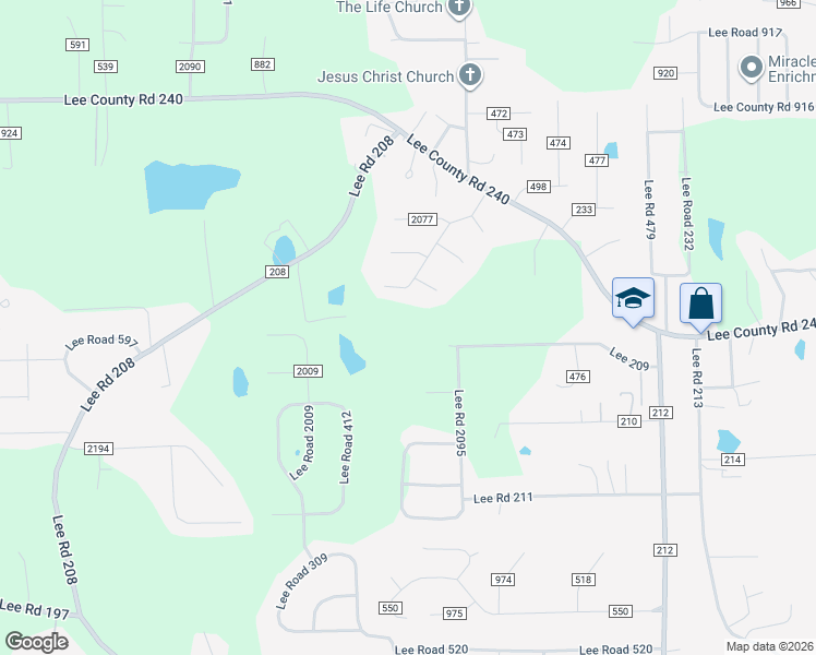 map of restaurants, bars, coffee shops, grocery stores, and more near 10 Lee Road 2095 in Phenix City
