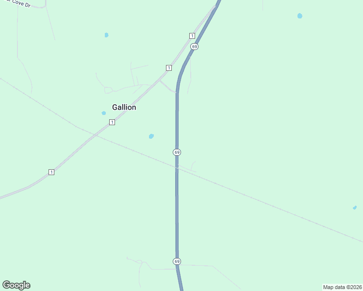 map of restaurants, bars, coffee shops, grocery stores, and more near 916 Alabama 69 in Gallion