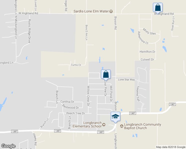 map of restaurants, bars, coffee shops, grocery stores, and more near 6414 Orange Blossom Drive in Midlothian