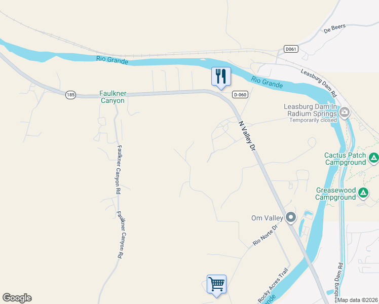 map of restaurants, bars, coffee shops, grocery stores, and more near 38 Springfield Drive in Las Cruces