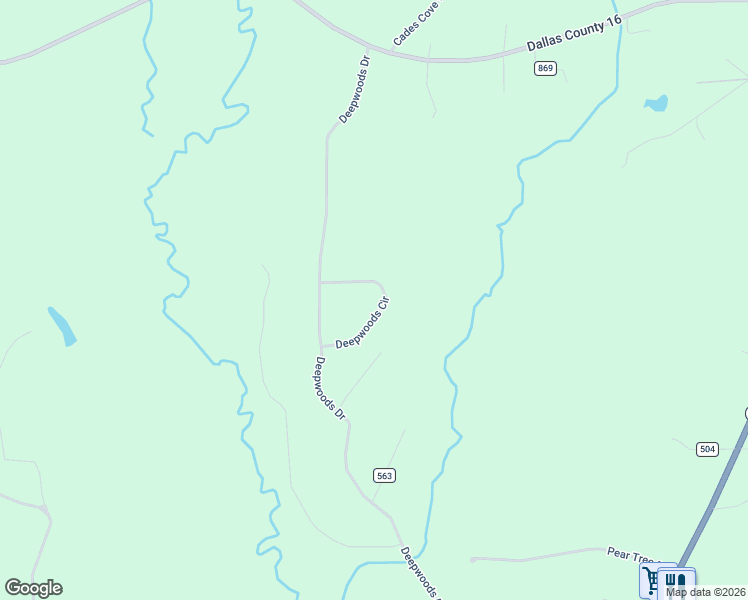 map of restaurants, bars, coffee shops, grocery stores, and more near 127 Deepwoods Circle in Valley Grande