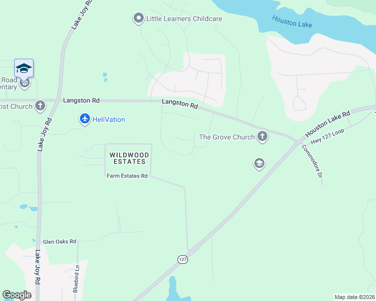 map of restaurants, bars, coffee shops, grocery stores, and more near 152 Langston Road in Perry