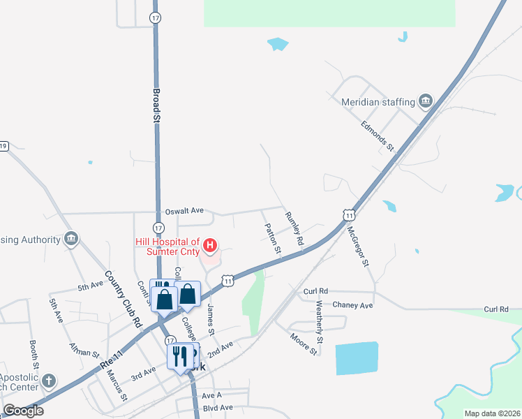 map of restaurants, bars, coffee shops, grocery stores, and more near 1001 Oswalt Avenue in York