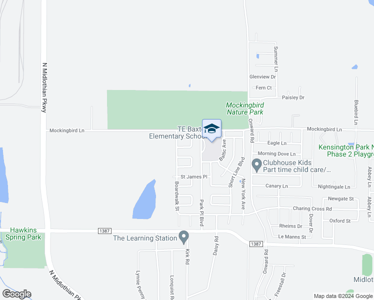 map of restaurants, bars, coffee shops, grocery stores, and more near 8 Connecticut Avenue in Midlothian