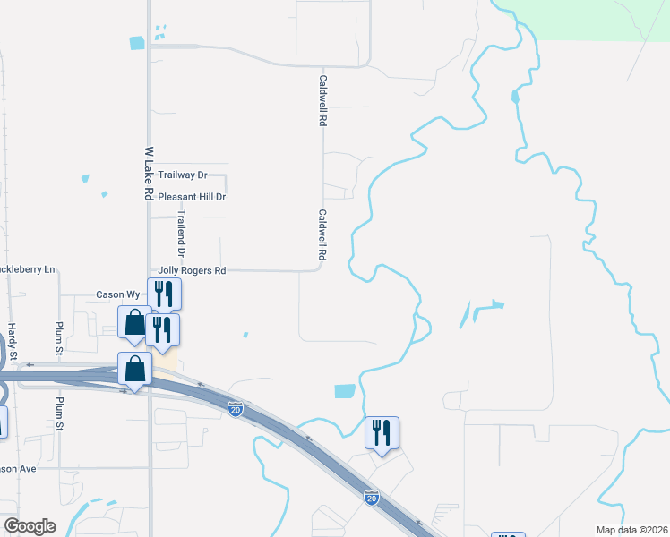 map of restaurants, bars, coffee shops, grocery stores, and more near 465 Jolly Rogers Road in Abilene