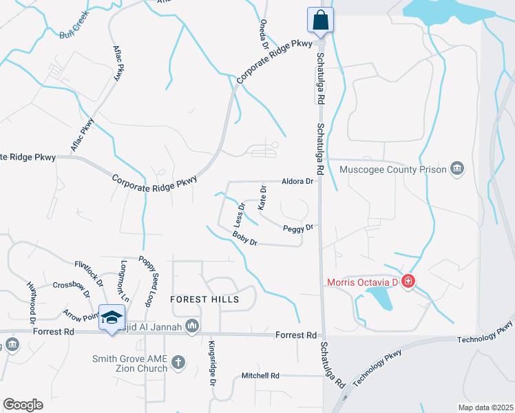 map of restaurants, bars, coffee shops, grocery stores, and more near 3840 Kate Drive in Columbus