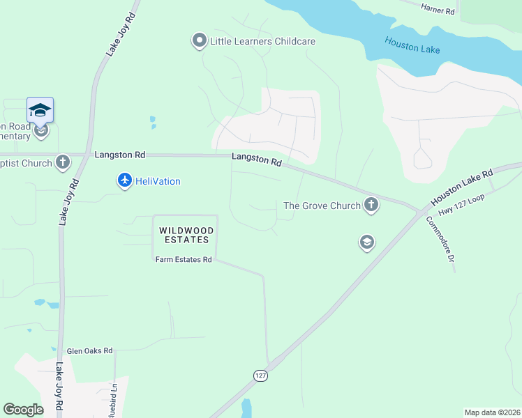 map of restaurants, bars, coffee shops, grocery stores, and more near 152 Langston Road in Perry