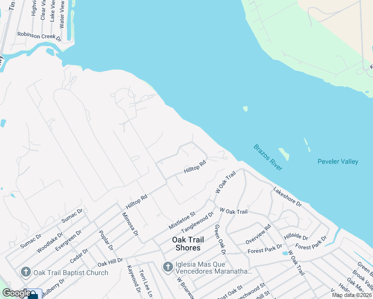 map of restaurants, bars, coffee shops, grocery stores, and more near 2702 Hilltop Road in Granbury