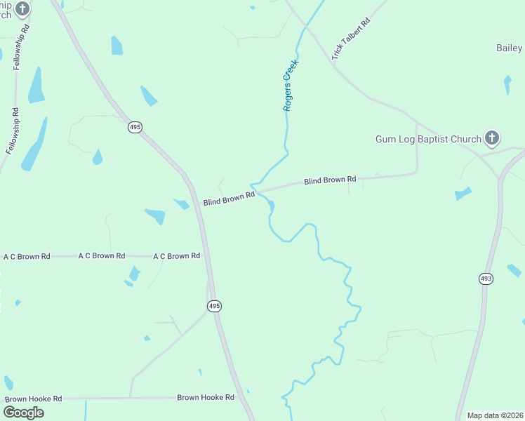 map of restaurants, bars, coffee shops, grocery stores, and more near 6311 Blind Brown Road in Bailey