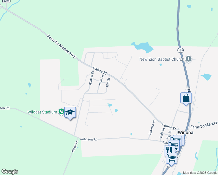 map of restaurants, bars, coffee shops, grocery stores, and more near 206 Elm St in Winona