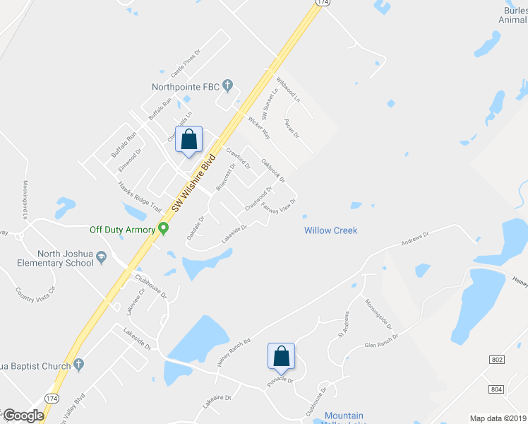 map of restaurants, bars, coffee shops, grocery stores, and more near 608 Fairway View Drive in Burleson