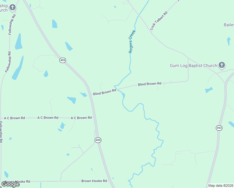 map of restaurants, bars, coffee shops, grocery stores, and more near 6311 Blind Brown Road in Bailey