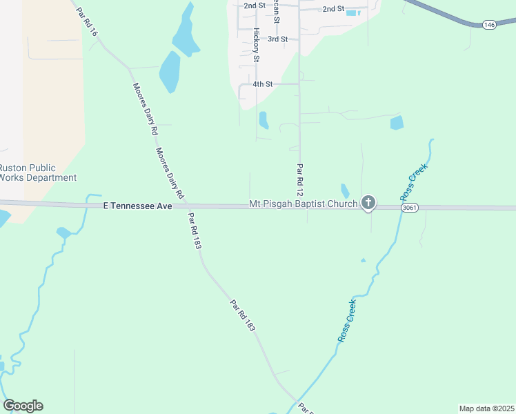 map of restaurants, bars, coffee shops, grocery stores, and more near 654-728 Highway 3061 in Ruston