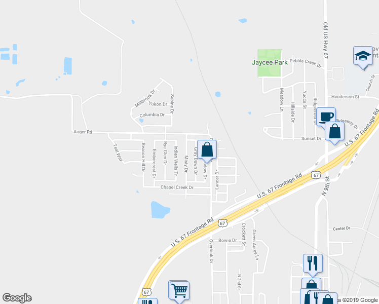 map of restaurants, bars, coffee shops, grocery stores, and more near 1326 Misty Drive in Midlothian