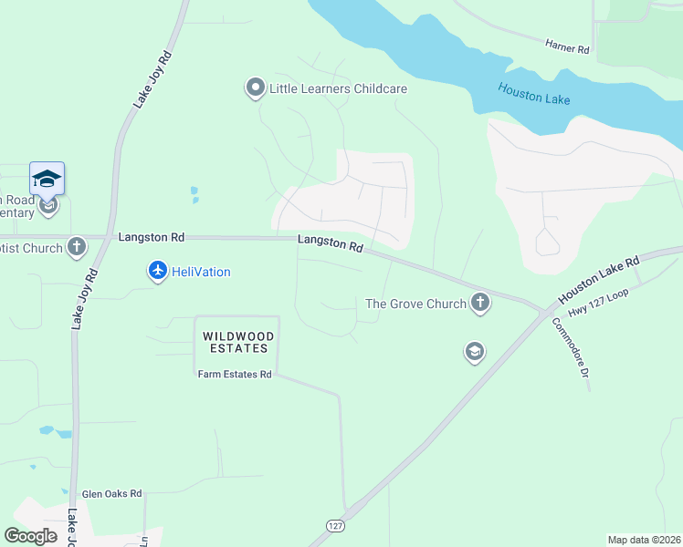 map of restaurants, bars, coffee shops, grocery stores, and more near 152 Langston Road in Perry