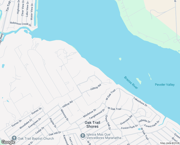 map of restaurants, bars, coffee shops, grocery stores, and more near 2702 Hilltop Road in Granbury