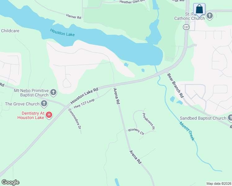 map of restaurants, bars, coffee shops, grocery stores, and more near 101 Arena Road in Perry