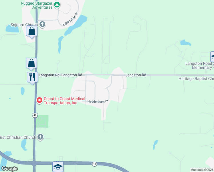 map of restaurants, bars, coffee shops, grocery stores, and more near 126 Magnum Way in Perry