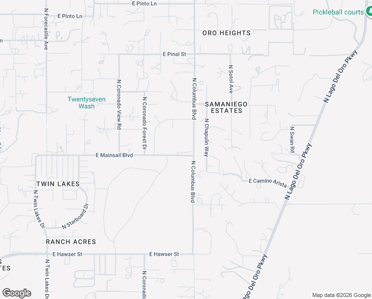 map of restaurants, bars, coffee shops, grocery stores, and more near 16001 North Columbus Boulevard in Tucson