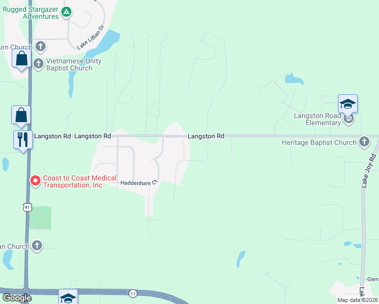 map of restaurants, bars, coffee shops, grocery stores, and more near 1001 Tuscany Trail in Perry