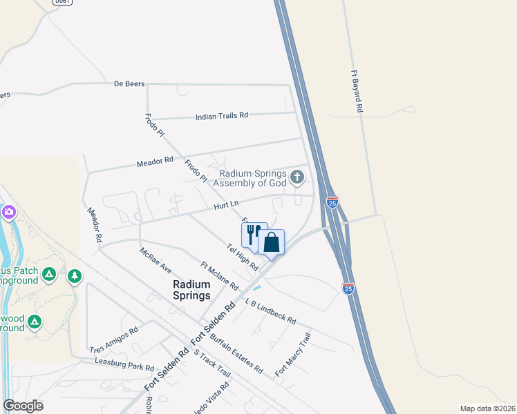 map of restaurants, bars, coffee shops, grocery stores, and more near 311 Hurt Road in Las Cruces
