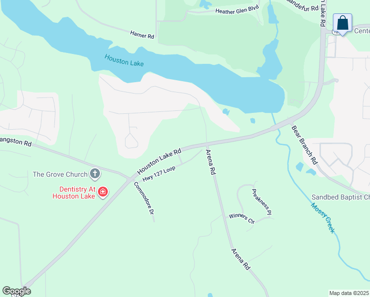 map of restaurants, bars, coffee shops, grocery stores, and more near Houston Lake Road in Kathleen