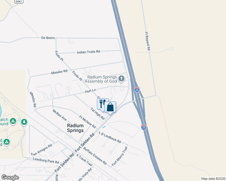 map of restaurants, bars, coffee shops, grocery stores, and more near 245 Hurt Lane in Las Cruces