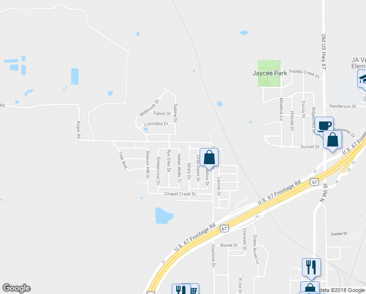 map of restaurants, bars, coffee shops, grocery stores, and more near 1418 Indian Wells Tr in Midlothian