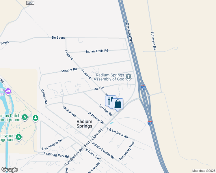 map of restaurants, bars, coffee shops, grocery stores, and more near 311 Hurt Road in Las Cruces