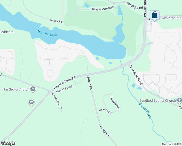 map of restaurants, bars, coffee shops, grocery stores, and more near 2303 Houston Lake Road in Perry