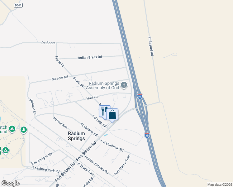 map of restaurants, bars, coffee shops, grocery stores, and more near 245 Hurt Lane in Las Cruces