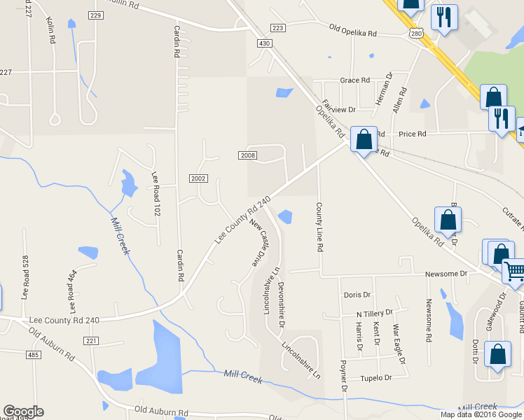 map of restaurants, bars, coffee shops, grocery stores, and more near 6 Lincolnshire Lane in Phenix City