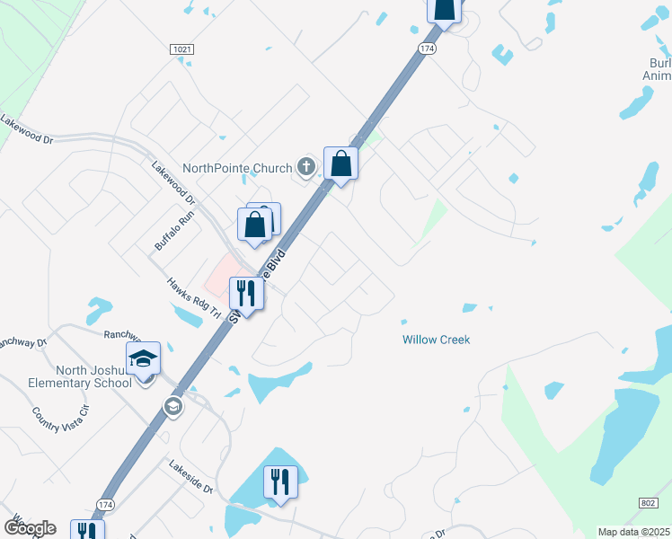 map of restaurants, bars, coffee shops, grocery stores, and more near 516 Laurelwood Road in Burleson