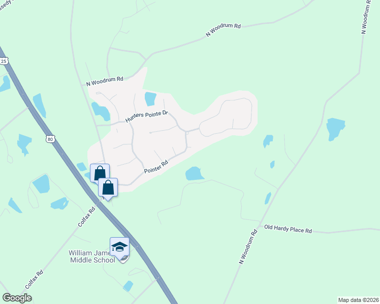 map of restaurants, bars, coffee shops, grocery stores, and more near 930 Pointer Road in Statesboro