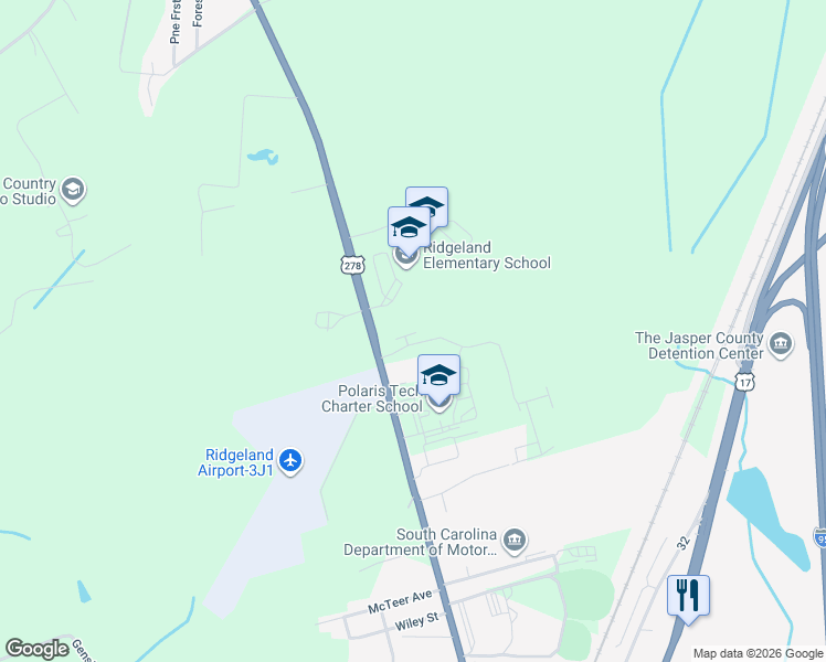 map of restaurants, bars, coffee shops, grocery stores, and more near in Ridgeland