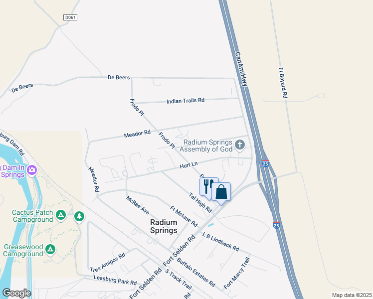 map of restaurants, bars, coffee shops, grocery stores, and more near 101 Blazing Trail Road in Las Cruces