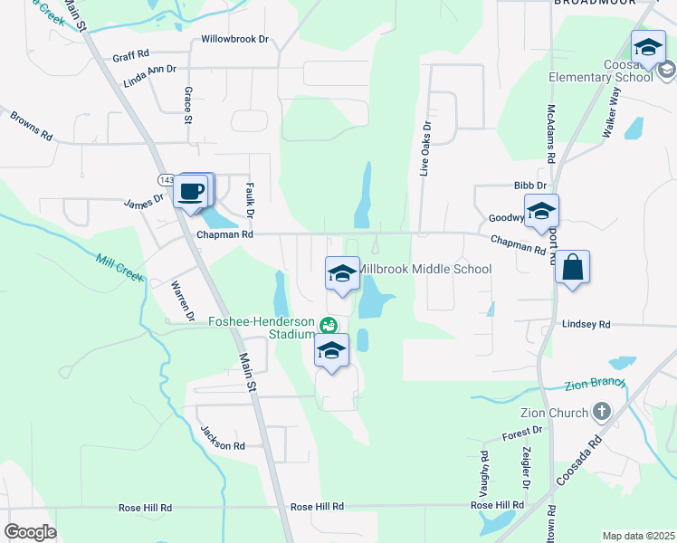 map of restaurants, bars, coffee shops, grocery stores, and more near 4228 Chapman Road in Millbrook